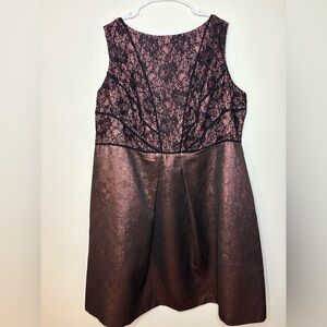 Adrianna Papell Rose Gold and Black Plus Size Formal Dress Size 24W